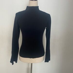 Anthropologie Black Long Sleeve Top